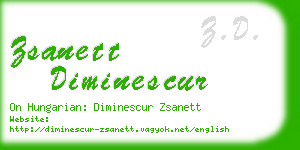 zsanett diminescur business card